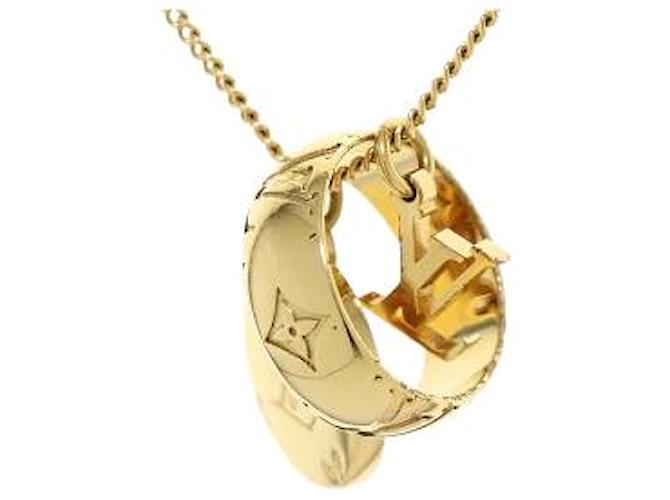 Louis Vuitton Ring Necklace Monogram Gold LV Signature Charm MONOGRAM  CHARMS NECKLACE Gold hardware Metal ref.573226 - Joli Closet