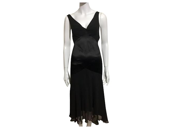 Diane Von Furstenberg Vestido de seda negro DvF Vittoria  ref.573273