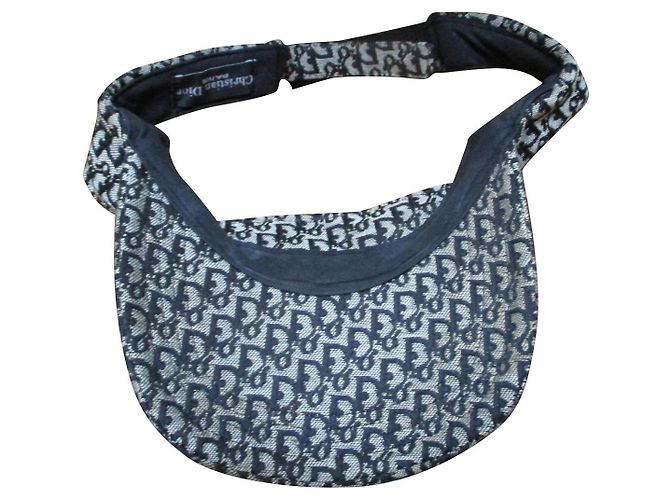 Christian Dior Oblique canvas visor. Navy blue