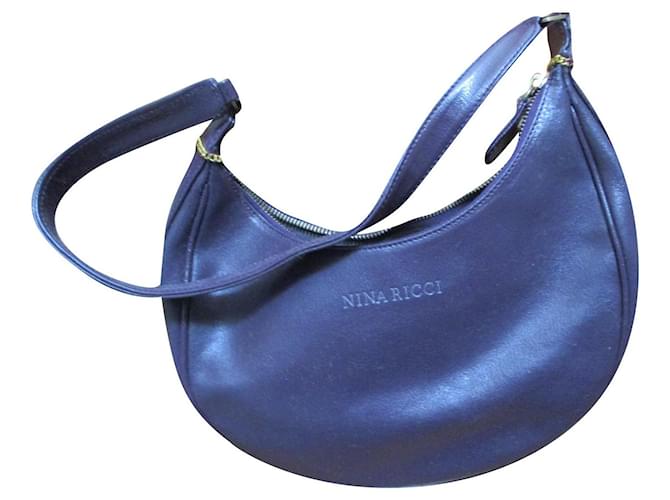 Nina Ricci bolsa de couro ameixa.  ref.573276