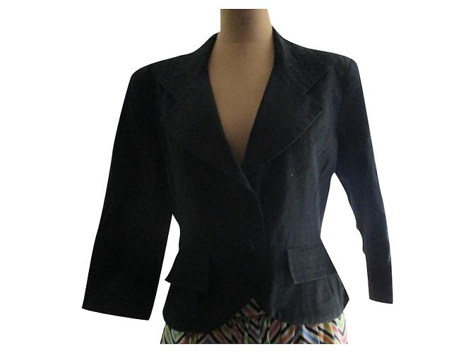 Paule Ka Jaqueta curta, Coton, taille 38. Preto