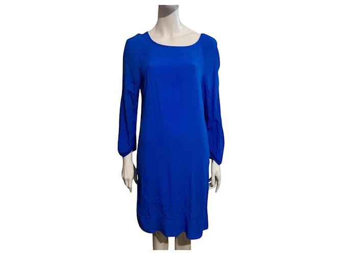 Diane Von Furstenberg Robe Eribec DvF bleu roi Viscose Rayon  ref.573281