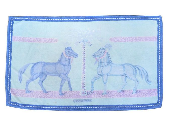 Hermès TELO MARE HERMES CAVALLI BLU TELO DA BAGNO IN COTONE TELO MARE