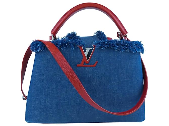 Louis Vuitton Capucines PM Crossbody Bag Hand Shoulder Light blue