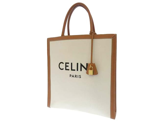 Cabas vertical leather handbag Celine White in Leather - 31162219