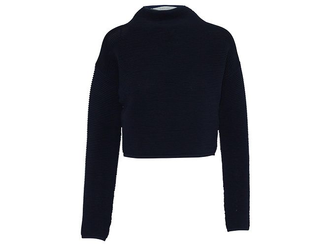 Autre Marque Dion Lee Rippstrickpullover mit Stehkragen aus marineblauer Viskose