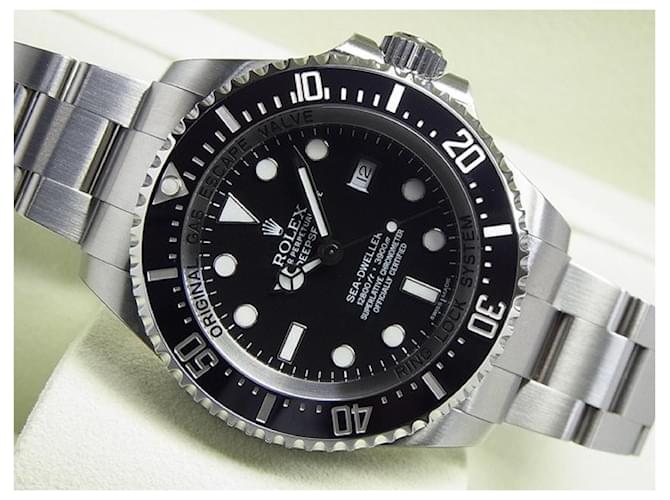 ROLEX Deepsea black 116660 série G '13 selo de proteção comprado Mens Preto Aço  ref.574434