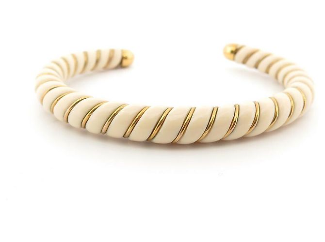 PULSEIRA AURELIE BIDERMANN DIANA MARFIM E OURO RESINA 18K 16PULSEIRAS CM Branco