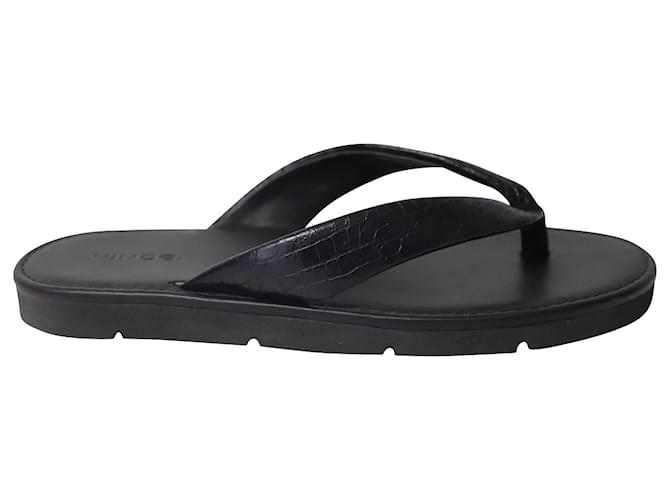 Vince Olexa Flip Flop Sandals in Black Leather   ref.574619