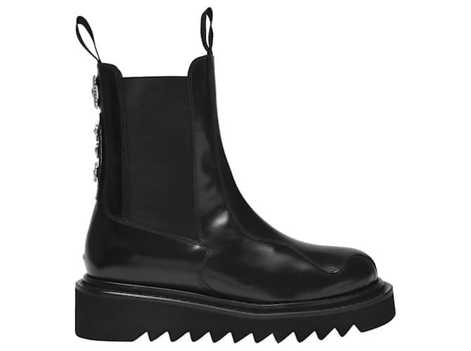 Toga Pulla Ankle Boots in Black Hard Leather  ref.574697
