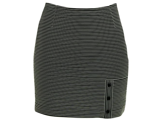 Thierry Mugler Mugler Striped Pencil Skirt in Black and White Polyamide Multiple colors Nylon  ref.574817