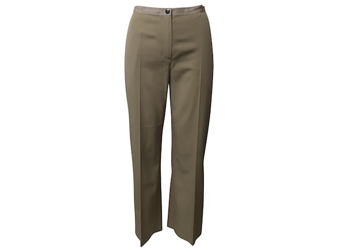 Lanvin Grosgain Waist Trousers in Beige Wool  ref.575313