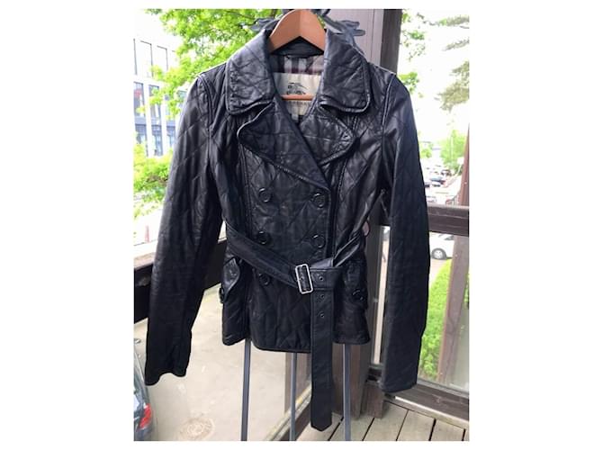Burberry Jacket Black Leather  ref.575375