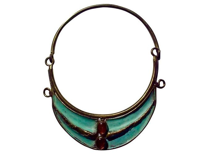 Autre Marque Collana di design con due piccole pietre oro Gold hardware