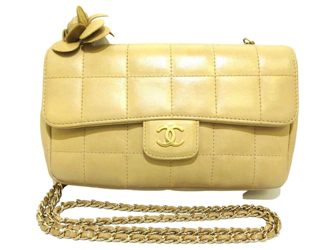 Chanel Chocolate bar Beige Leather  ref.575859