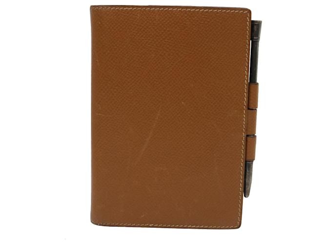 Hermès agenda cover Brown Leather  ref.576070