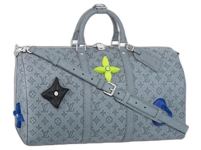 Louis Vuitton LV Keepall 50 Novo saco Cinza Couro  ref.576133