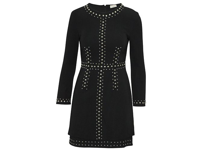 A.l.C. Mini robe de cocktail cloutée Madison en viscose noire