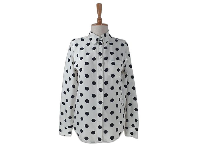Equipment Camicia in seta nera e bianca Nero Bianco