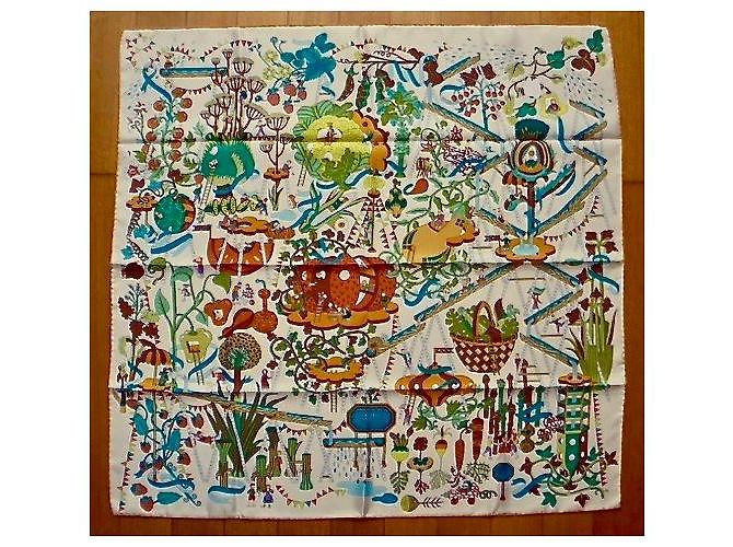 Hermès Der AUSSERGEWÖHNLICHE GARTEN Mehrfarben Seide
