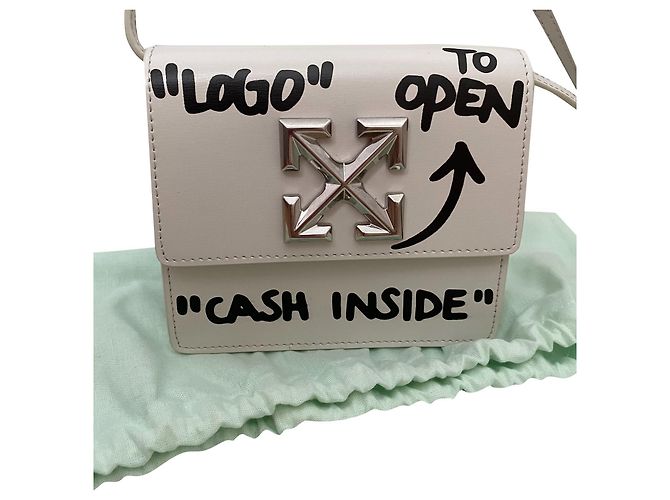 Bolso Off White Jitney 0.7 de cuero blanco