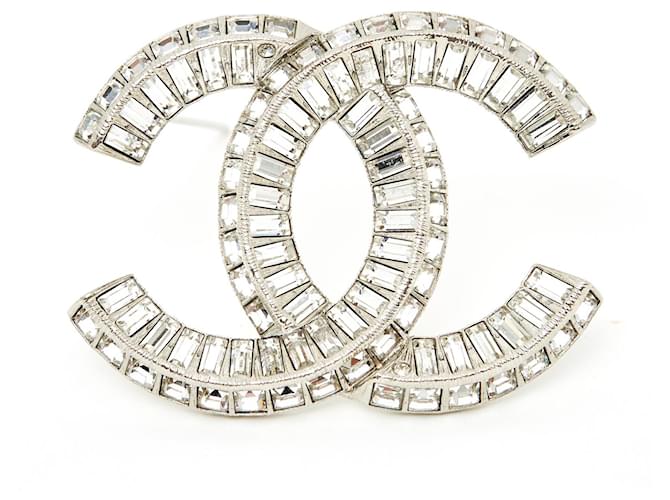 Chanel XL DIAMONDS CC SILVER Silvery Metal  ref.576504