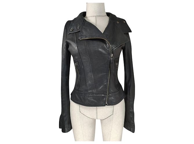 Mackage Lederjacke Schwarz