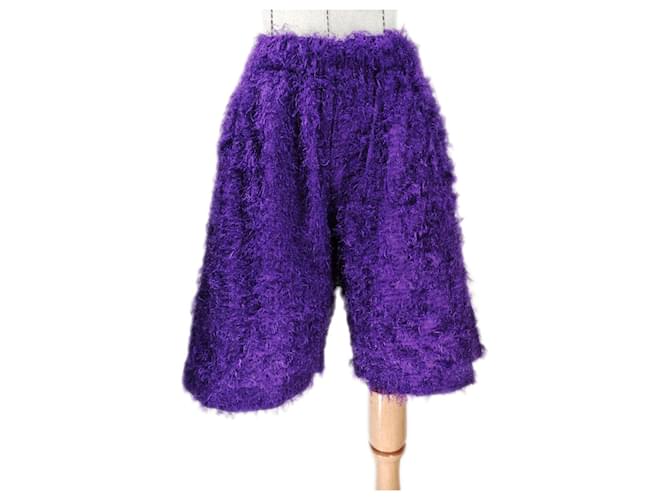 Dries Van Noten Pantalones cortos Púrpura Algodón Viscosa  ref.576510