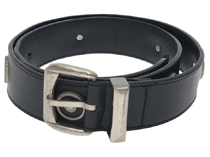 Gianni Versace Cinturones Negro Cuero  ref.576553