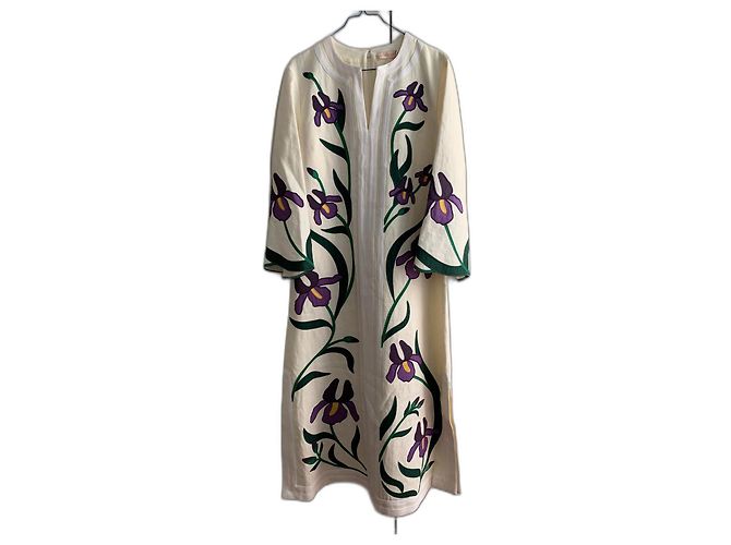 Tory Burch Linen canvas embroidered Iris tunic