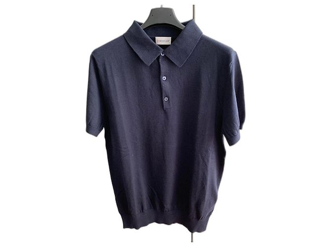 Moncler Polo coton maille bleu marine