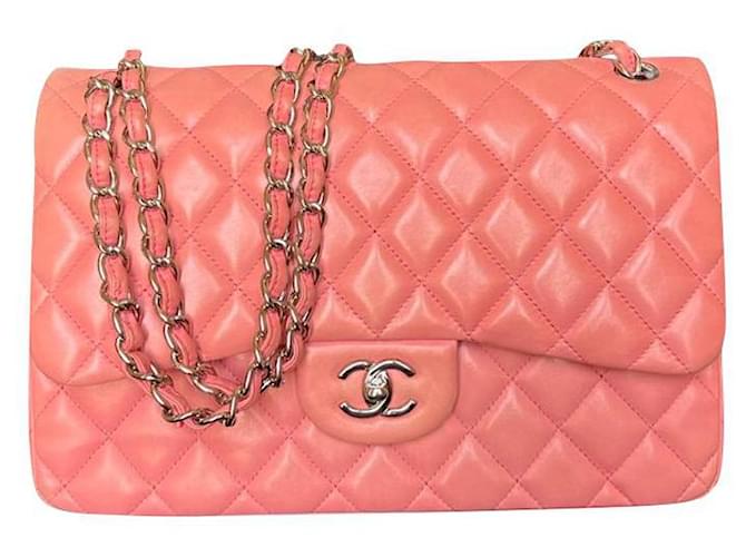 Timeless Chanel Jumbo atemporal Rosa Couro  ref.576721
