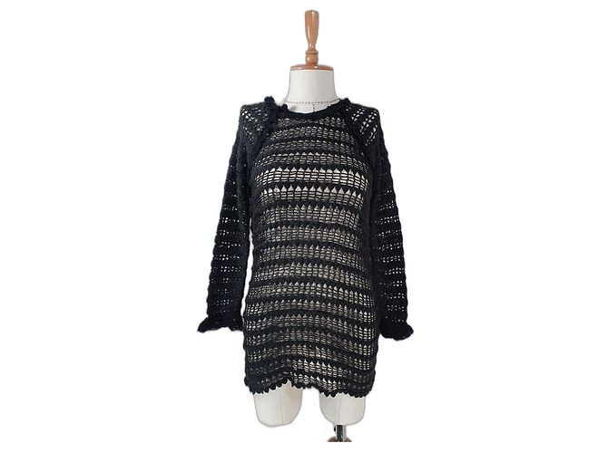 Gehäkelte Bluse Isabel Marant Etoile Schwarz Baumwolle