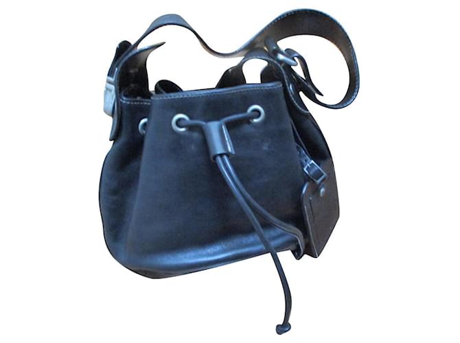 Barbara Bui Small black leather bucket bag.  ref.576765