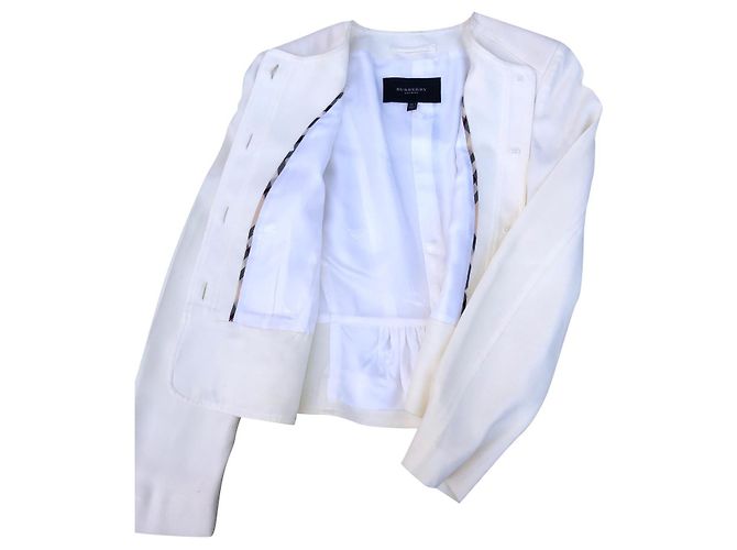 Burberry Jacke Eggshell aus Seide und Viskose Aus weiß