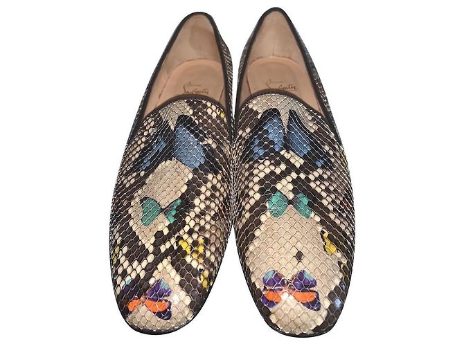 Christian Louboutin Python Butterfly Print Exotic Leather Flats Multiple colors