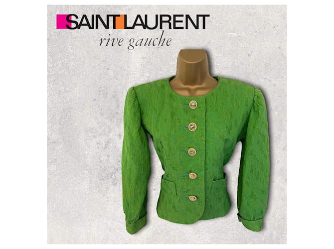 Yves Saint Laurent Chaquetas Verde Algodón  ref.576908