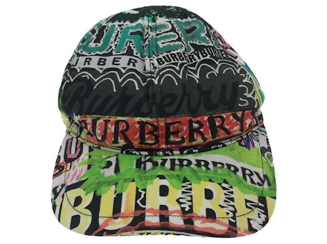 BURBERRY Cap / M / Cotton / Multicolor / Total pattern / Graffiti Print Cap Multiple colors  ref.576972