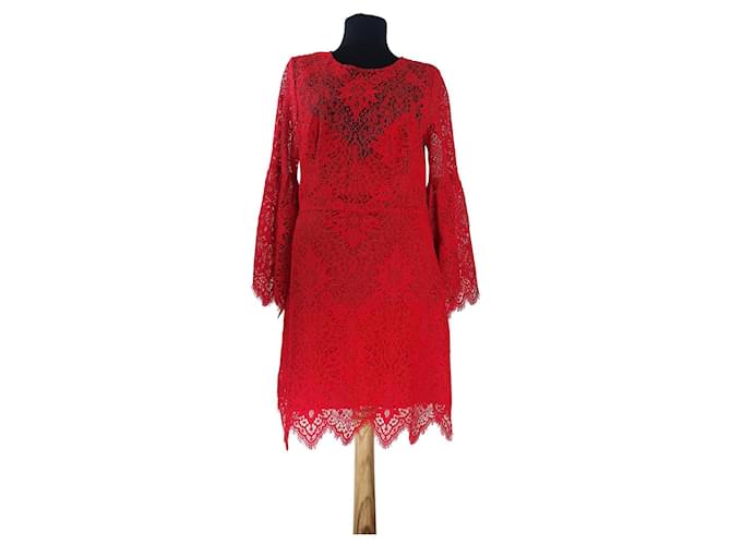 Bcbg Max Azria Dresses Red Polyester Nylon  ref.577045