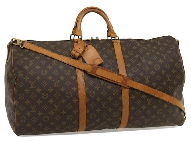 Louis Vuitton Keepall Bandouliere 60 Marrom Lona  ref.577162