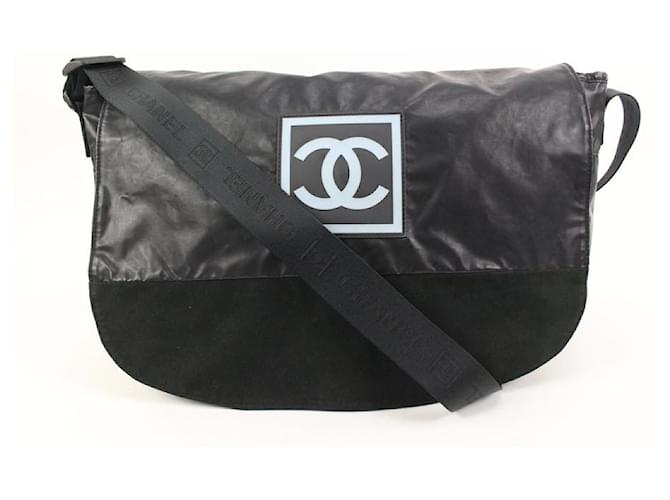 Chanel XL Black Sports Logo CC Messenger Crossbody Bag ref.577263 - Joli  Closet