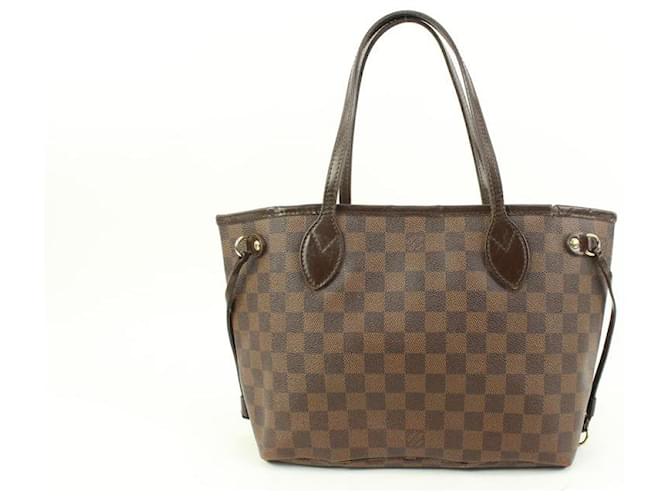 Louis Vuitton Small Damier Ebene Neverfull PM Tote Bag Leather  ref.577270