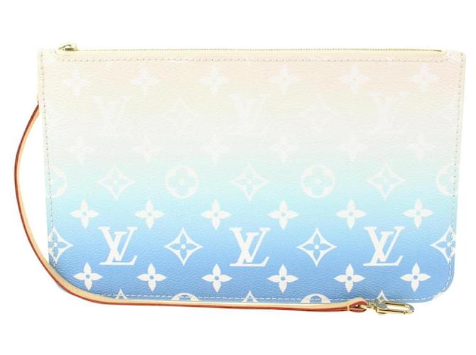 Louis Vuitton Limited Monogram Blue By the Pool Neverfull Pochette Wristlet Leather  ref.577372
