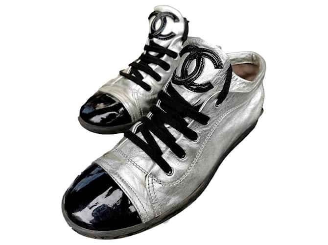 Chanel sneakers Silvery  ref.577488