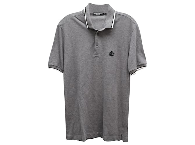 Dolce & Gabbana Classic Polo Shirt in Gray Cotton Grey  ref.577569