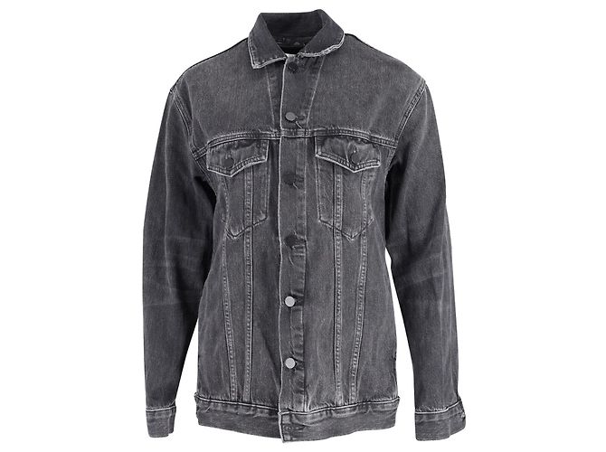 Alexander Wang Übergroße Daze-Jacke aus schwarzem Baumwolldenim