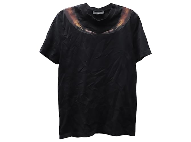 T-shirt Givenchy imprimé cornes en coton noir  ref.577726