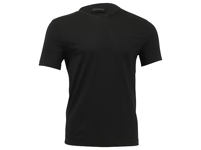 Camiseta elástica Prada de algodón negro  ref.577739