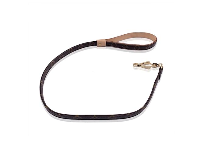 Louis Vuitton Monogram Canvas and Leather Dog Baxter Leash MM Brown Cloth  ref.577749