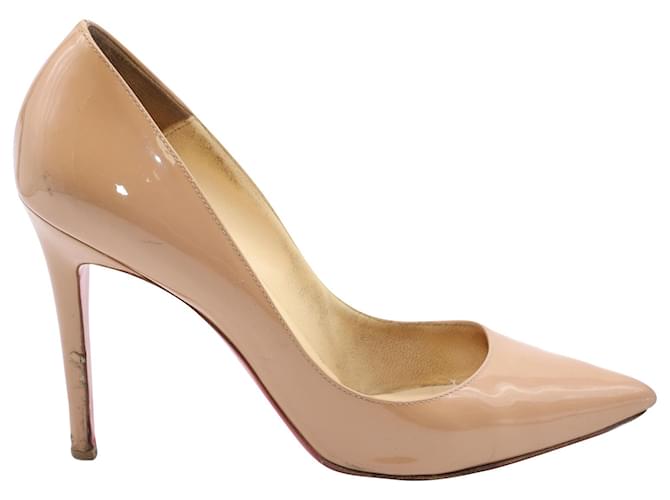 Christian Louboutin Pigalle Pumps in Beige Patent Leather   ref.577796